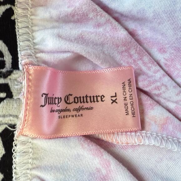 Juicy Couture Woman's Size Extra Large Pull On Pajama Pants White Pink - Picture 4 of 9